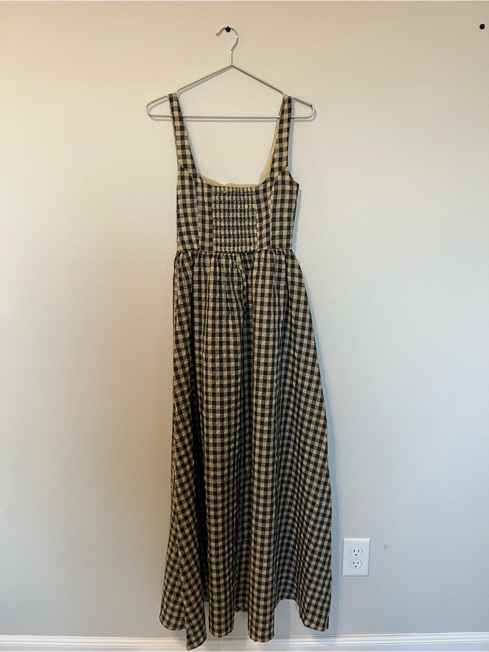 NWT Princess Polly Black and Cream Gingham Maxi Dress - Picture 8 of 9